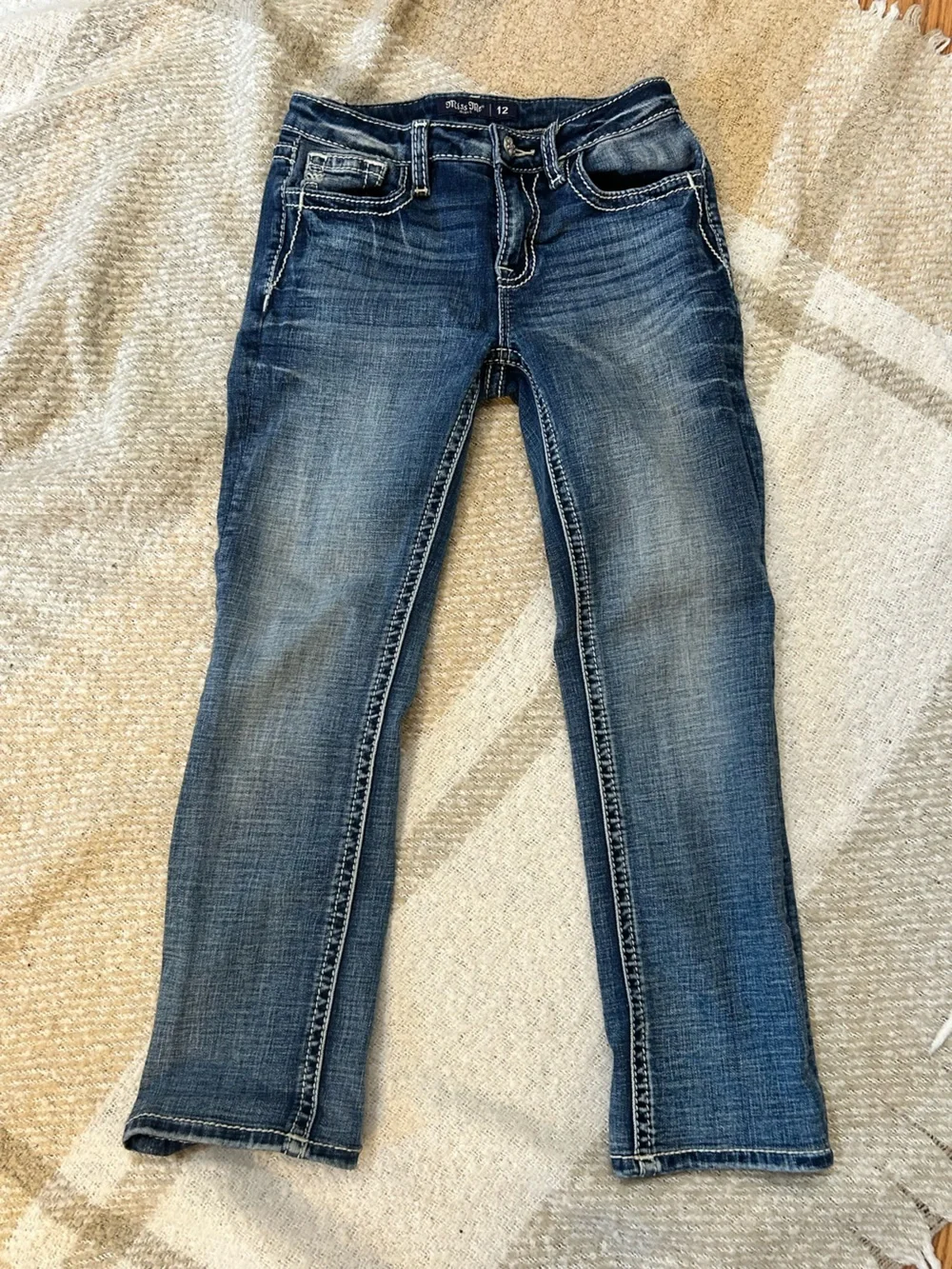 Miss Me KID Medium Blue Slightly Distressed Jeans EUC